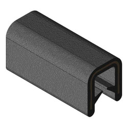 Trim-Lok Edge Trim, 25 ft L,Black, PVC, 7/32 in W 750B2X1/16-25