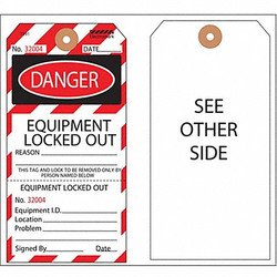 Electromark Danger Tag,5-3/4 x 2-7/8 In,PK100 Y625855
