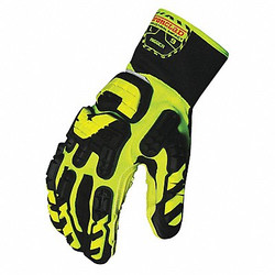 Ironclad Performance Wear Anti-Vibratn Gloves,2XL,Grn/Blk/Yllw,PR VIB-RIG-06-XXL