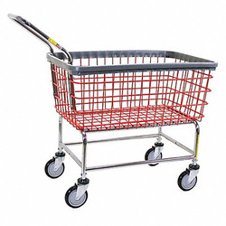 R&b Wire Products Wire Laundry Cart,600 lb. Ld Cap.,Red 200CFRLCH