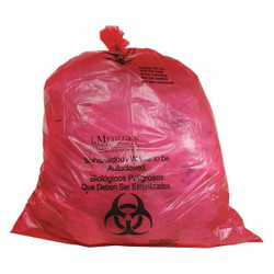 Manufacturer Varies Autocl Biohazard Bags,55 gal.,Red,PK100 ACLB142848