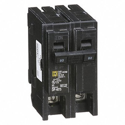 Square D Circuit Breaker,80A,Plug In,120/240V,2P HOM280