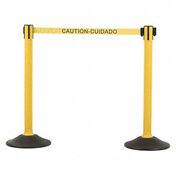 Us Weight Barrier Post with Belt,HDPE,Yellow,PK2 U2055CAU