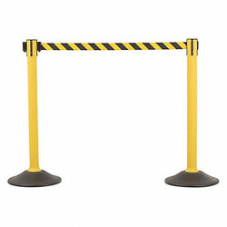 Us Weight Barrier Post with Belt,HDPE,Yellow,PK2 U2055CYB