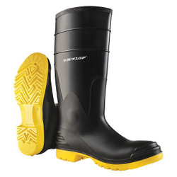 Dunlop Rubber Boot,Men's,8,Knee,Black,PR  8680200