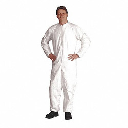 Dupont Collared Coveralls,Whte,2XL,Elastic,PK25 IC182BWH2X0025CS