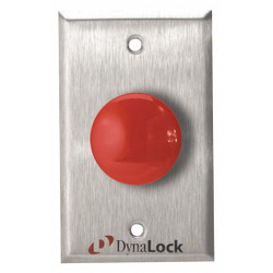 Dynalock Exit Push Button,SS,Red,Red Switch 6230