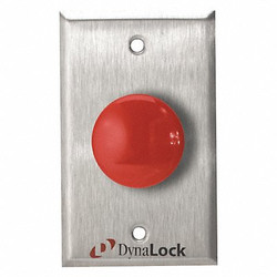 Dynalock Exit Push Button,SS,Red,Red Switch  6230