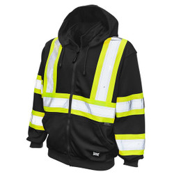 Tough Duck Hi-Vis Sweatshirt,Black,2XL  S49421