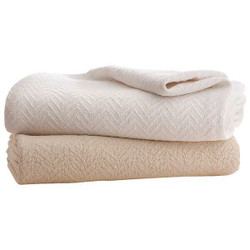 Grand Patrician Blanket,Twin,66x90 In.,Natural,PK4  1B07329