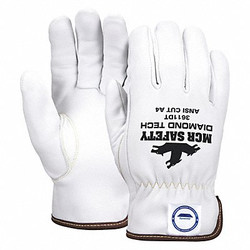 Mcr Safety Leather Gloves,White,M,PR  3611DTM
