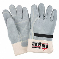 Mcr Safety Leather Gloves,Gray,M,PK12 1745M