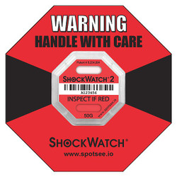 Shockwatch G-Force Indicator Label,50G,PK50 50000K