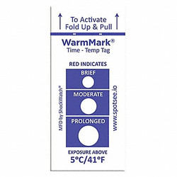 Warmmark Temperature Indicator Label,Heat,PK100 WM 5/41