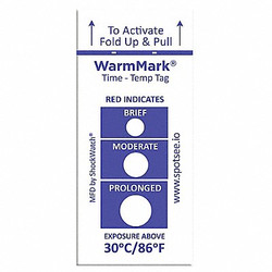 Warmmark Temperature Indicator Label,Heat,PK100 WM 30/86