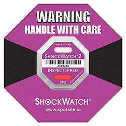 Shockwatch G-Force Indicator Label,37G,PK50 49000K