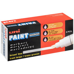 Uni-Paint Paint Markers,Yellow,Broad,PK6 63735