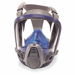Msa Safety Full Face Respirator,M,Blue, Gray 10031309