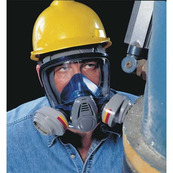 Msa Safety Full Face Respirator,L,Blue, Gray 10031341