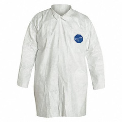 Dupont Lab Coat,White,Snaps,M,PK30  TY210SWHMD003000