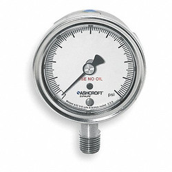 Ashcroft Pressure Gauge,0 to 160 psi,2-1/2In 251009SW02LX6B160