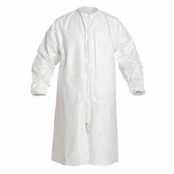 Dupont Cleanroom Coat,White,Zipper,L,PK30 IC264SWHLG00300B
