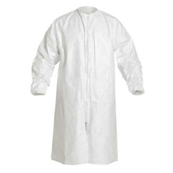 Dupont Cleanroom Coat,White,Zipper,XL,PK30 IC264SWHXL00300B