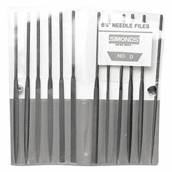 Simonds Needle File Set,5-1/2in.L,Swiss,Natural 83522000