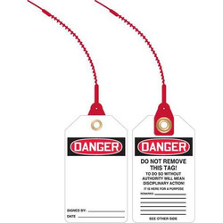 Accuform Loop n Lock Danger Tag,5 7/8in H,PK10  TAK615