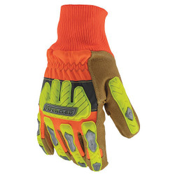 Ironclad Performance Wear Leather Gloves,Orange/Tan,L,PR  IEX-HVIP5-04-L