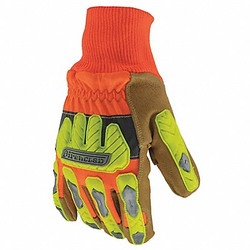 Ironclad Performance Wear Leather Gloves,Orange/Tan,L,PR IEX-HVIP5-04-L