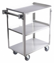 Sim Supply Utility Cart,Assembled,SS,Silver  60EF12