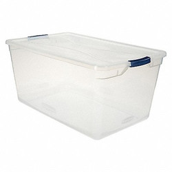 Rubbermaid Storage Tote,Clear,Solid,Polypropylene RMCC950001