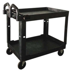 Sim Supply Utility Cart,500 lb.,Lipped,Black,PP  52TV60