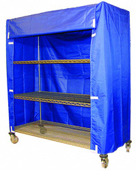 Sim Supply Cart Cover,48x18x62,Blue,Nylon  33Y356