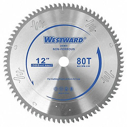 Westward Circular Saw Blade,12 in Blade,80 Teeth 24EM05