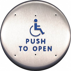 Best Push Plate,For Auto Operator,6" L CL2216 HANDICAP LOGO PUSH TO OPEN TEXT