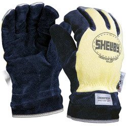 Shelby Firefighters Gloves,L,Cowhide Lthr,PR 5285L