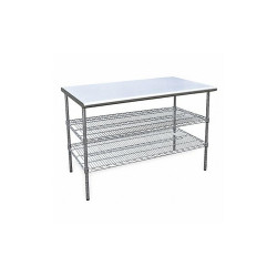 Sim Supply Fixed Work Table,SS,48" W,30" D  4UEL7