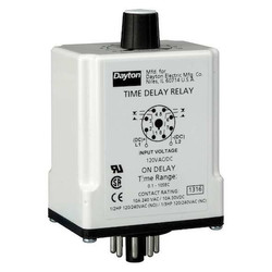 Dayton SinFunTimeDelayRelay, 120VAC/DC, 8Pins 1EGB6