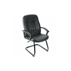 Sim Supply Guest Chair,Leather,Black,41 in. H  6GNN5