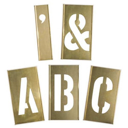 Sim Supply Interlocking Stencil,Letters,Brass  1F047