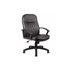 Sim Supply Executive Chair,Leather,Black  6GNN4