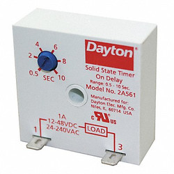 Dayton SinFunEncapTimingRelay, 240VDC, 2Pins 2A561