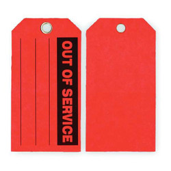 Sim Supply Out Of Svce Tag,3 x 5-3/4 In,Bk/R,PK100  2RMV3