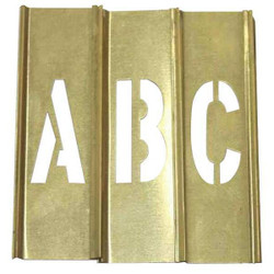 Sim Supply Stencil Letters Kit 2 in,Brass,33PCS  20Y506