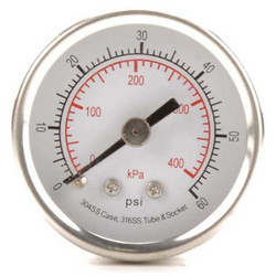 Sim Supply Pressure Gauge,Test,1-1/2 In  4FMT3