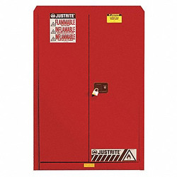 Justrite Flammable Safety Cabinet,45 Gal.,Red 894501