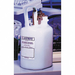 Justrite Disposal Can,1 Gal.,White,Polyethylene  12161