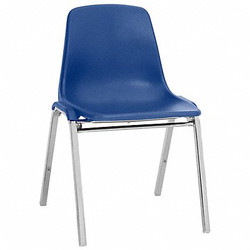 National Public Seating Shell Stacking Chair, Poly, Blue,PK4 8125